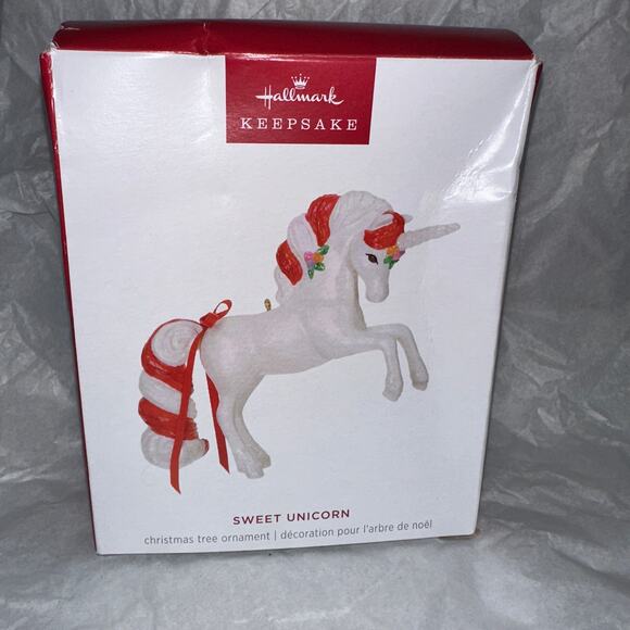 Hallmark Other - 2024 Hallmark Keepsake SWEET UNICORN Candy Cane Christmas Tree Ornament
